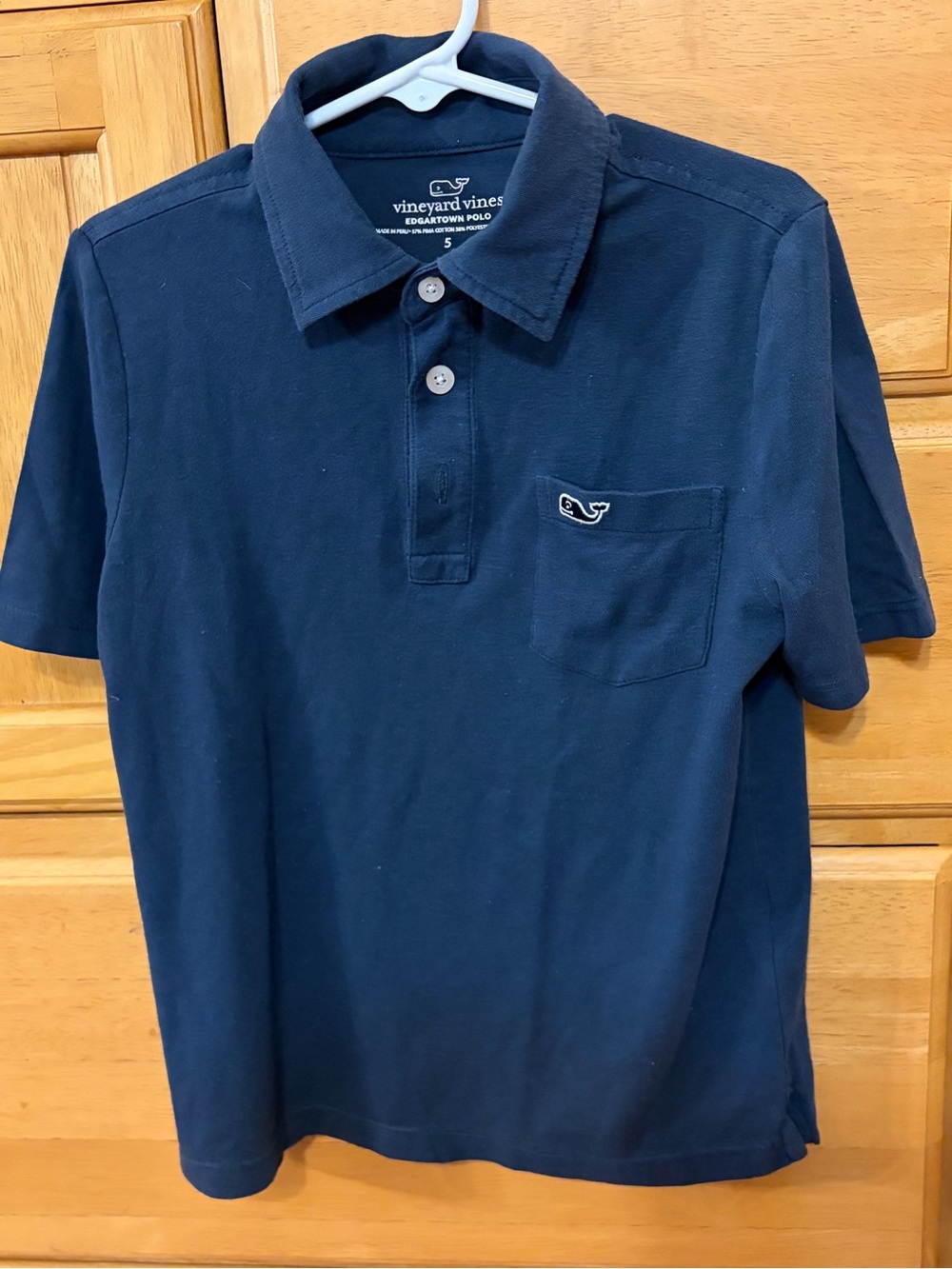 Vineyard Vines Boy's Navy Blue Edgartown Polo Shirt w/Pocket Size 5